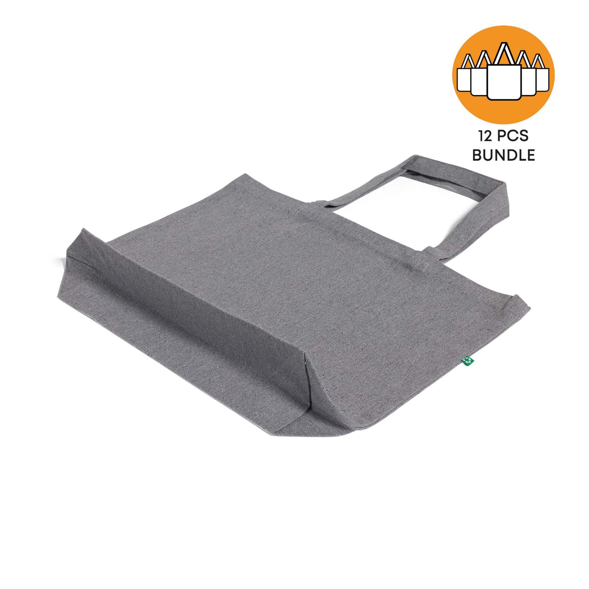 12 ct Large Recycled Cotton Canvas Tote Bags w/Gusset - By Dozen