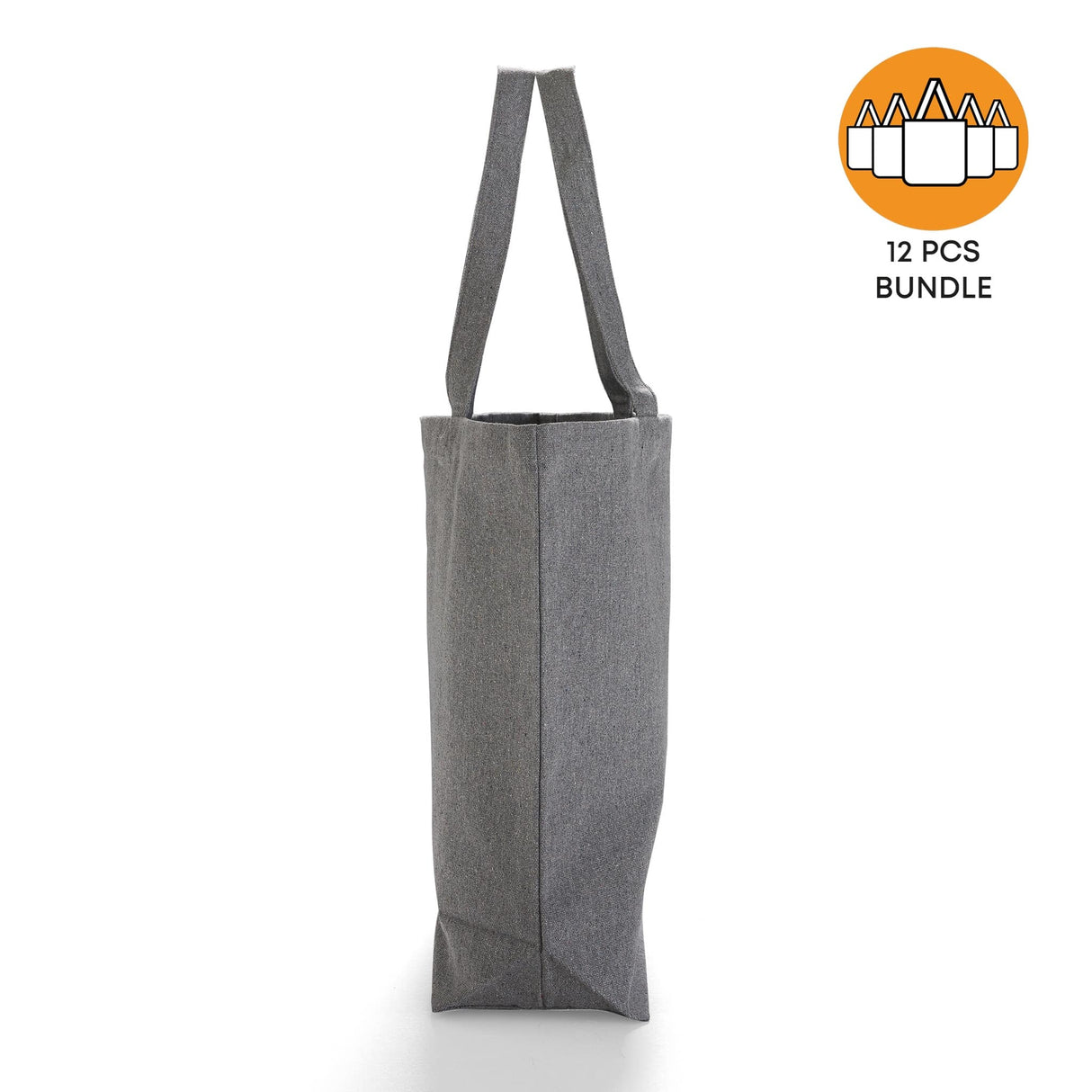 12 ct Large Recycled Cotton Canvas Tote Bags w/Gusset - By Dozen