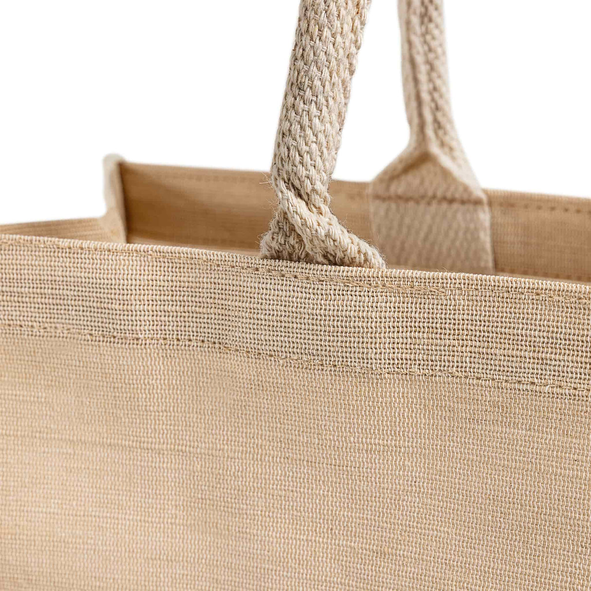 large jute bag handle detail