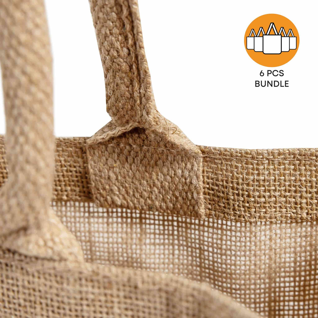 6 ct Large Burlap Shopping Bags / Reusable Jute Totes - By Bundle
