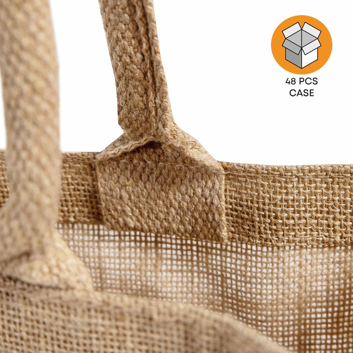 48 ct Large Burlap Shopping Bags / Reusable Jute Totes - By Case
