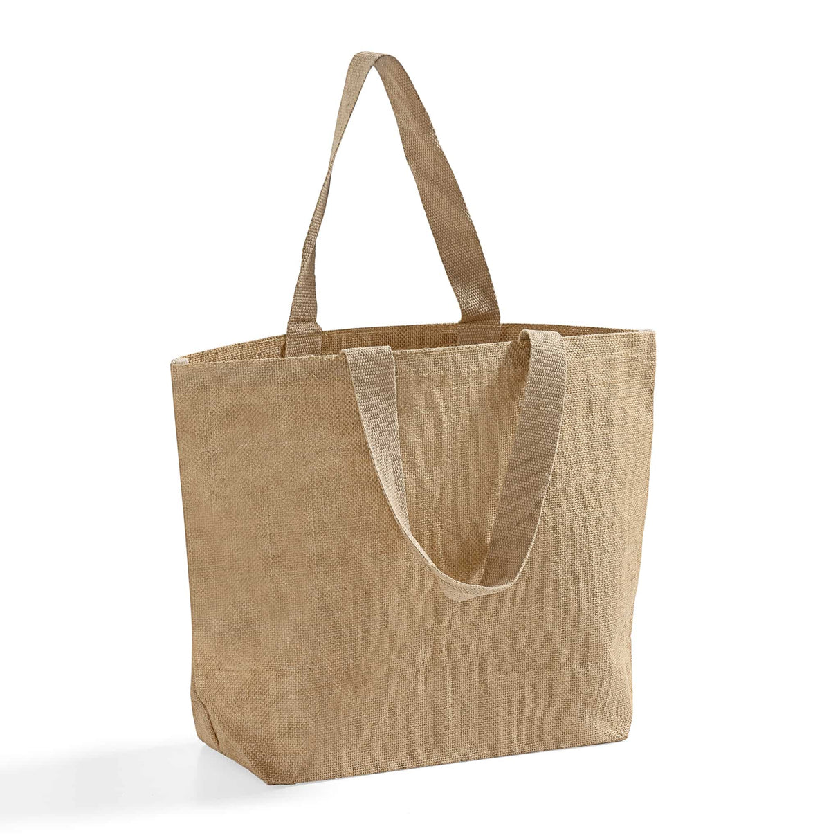 large jute tote with bottom gusset
