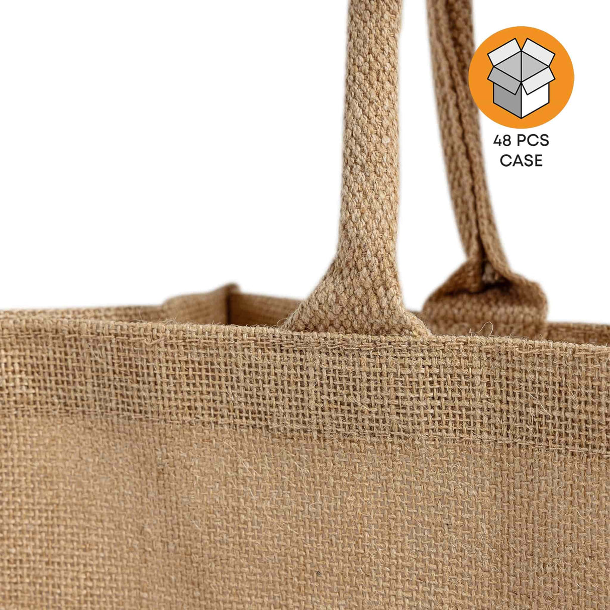 48 ct Large Burlap Shopping Bags / Reusable Jute Totes - By Case