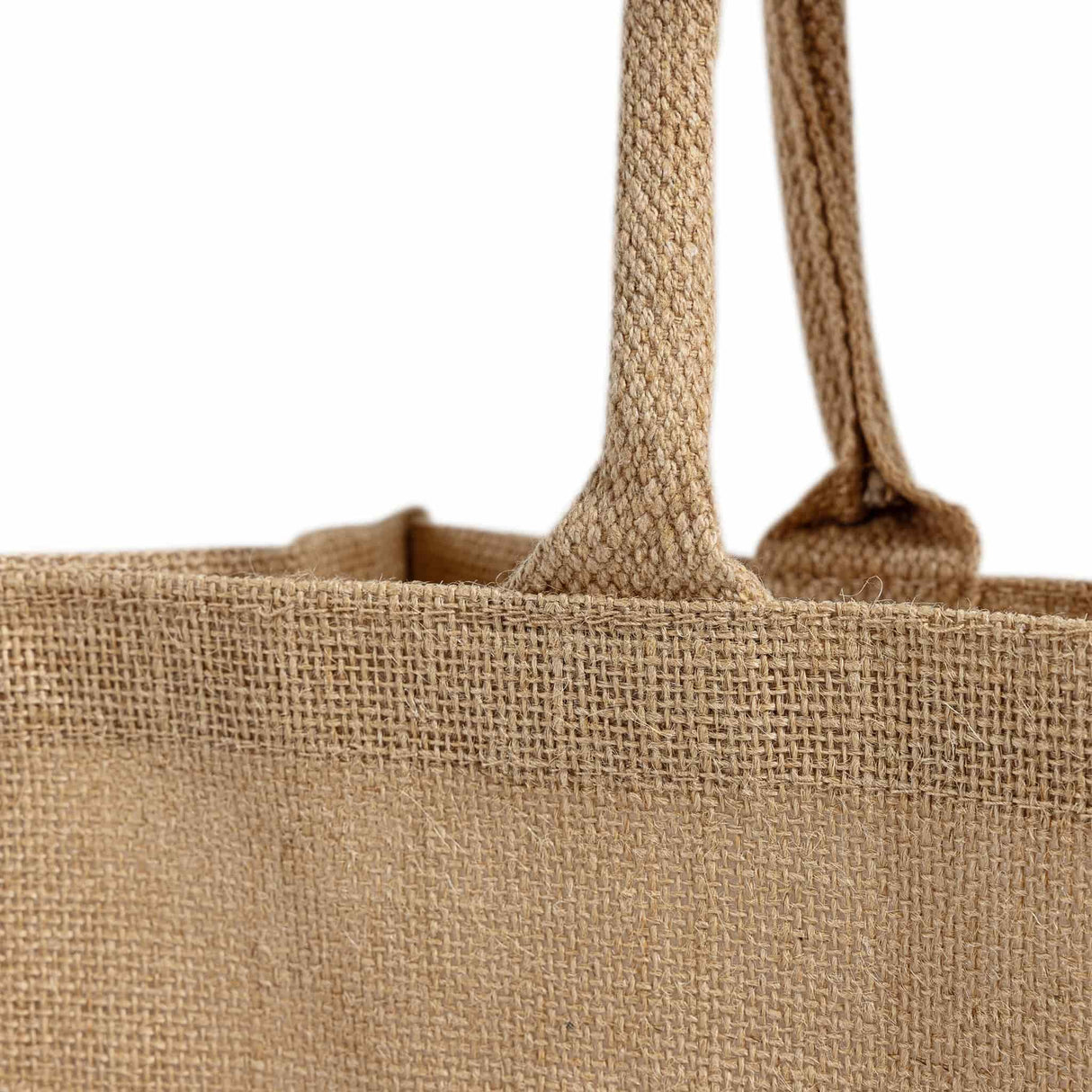 large jute tote with gusset
