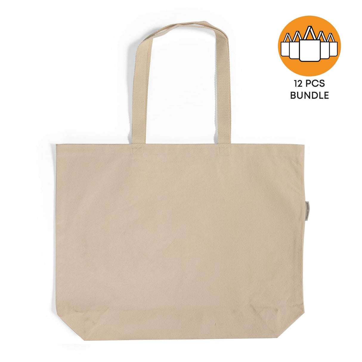 Large Organic Canvas Shopping Tote Bag