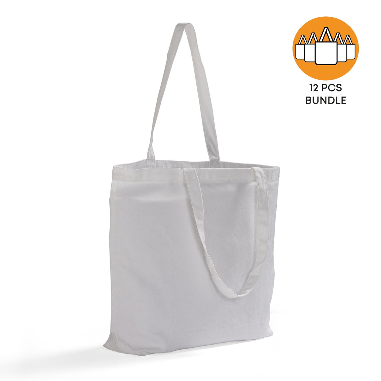 12 ct Large 100% Polyester Canvas Sublimation Tote Bags White - By Dozen