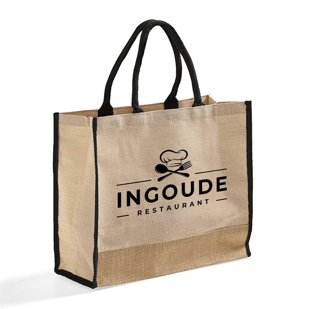 Large Reusable Jute Blend Tote Bags Customized - Personalized Large Reusable Jute Tote Bags With Your Logo - TJ913