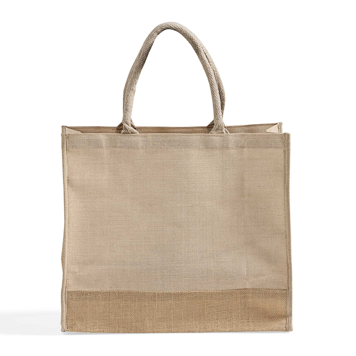 large reusable jute gusset tote bag