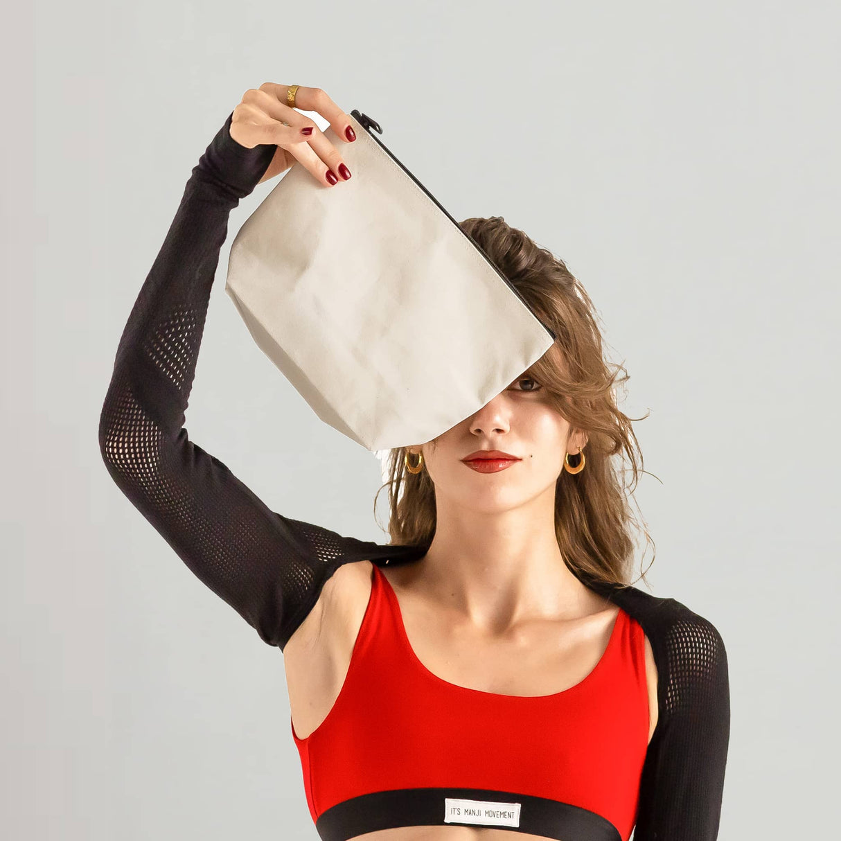 large zippered canvas pouch model