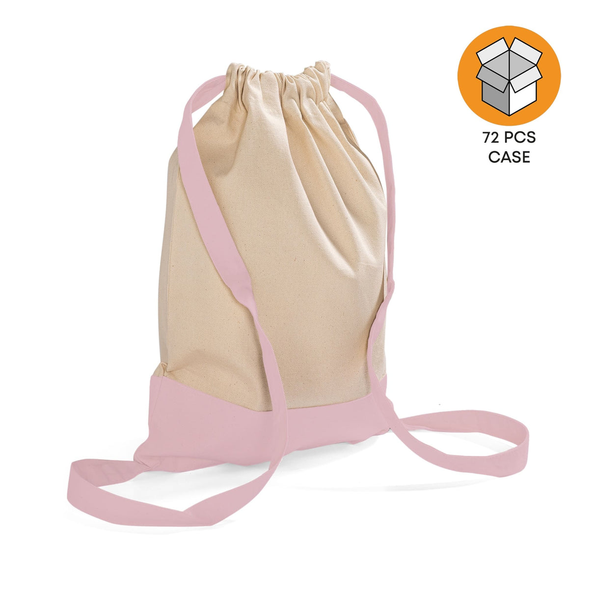 72 ct Two Tone Canvas Sport Backpacks / Wholesale Drawstring Bags - By Case