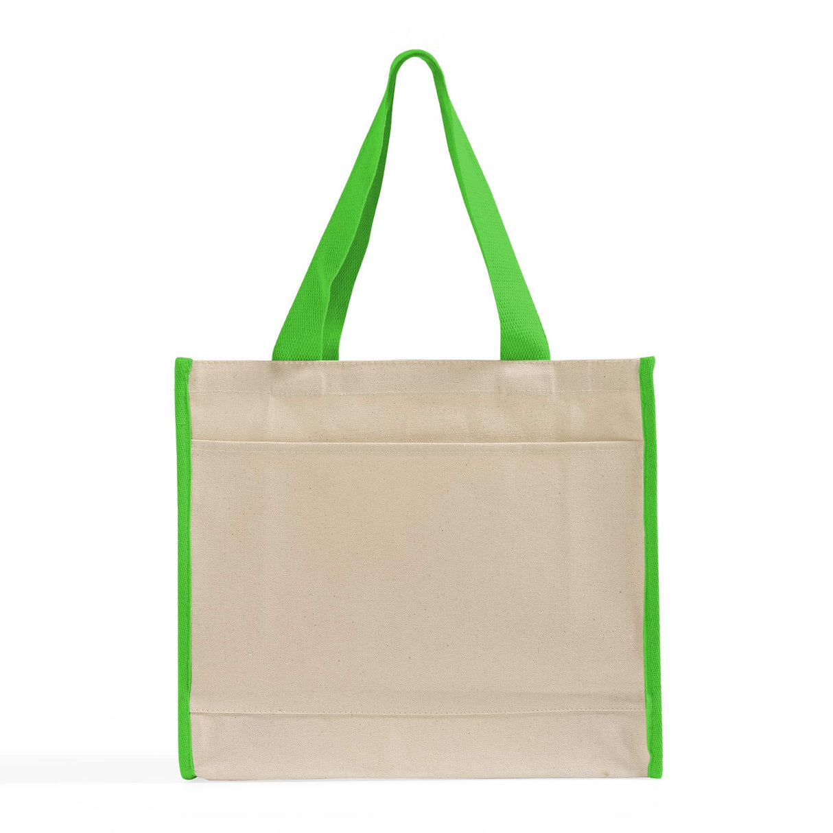 Lime Trim Heavy Canvas Tote