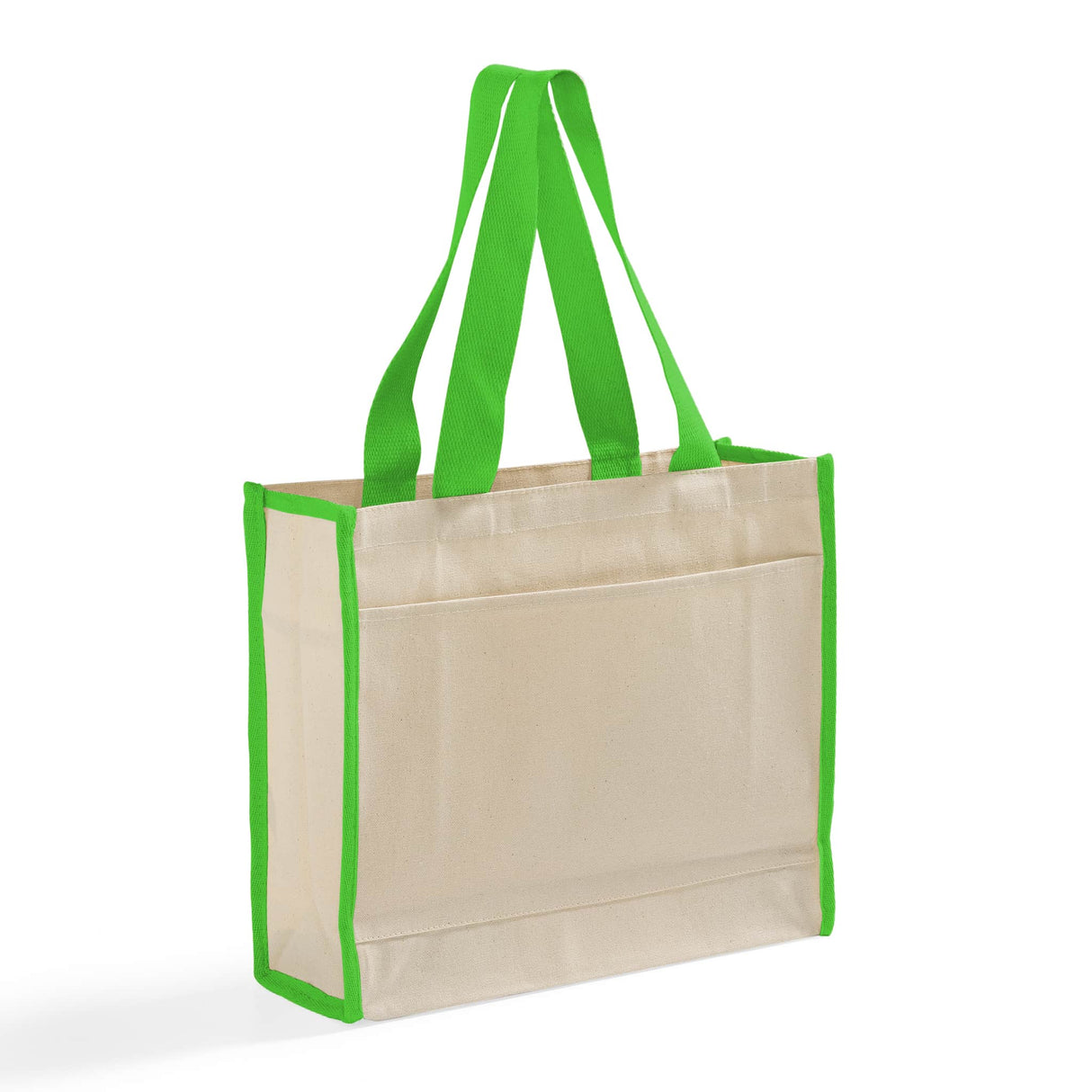 Lime Trim Heavy Canvas Totebag