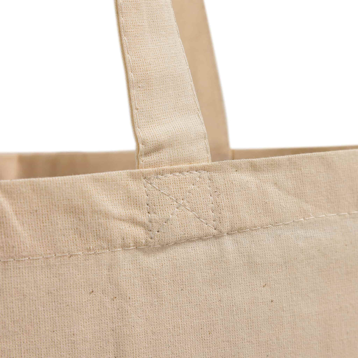 Long handle cotton tote bag detail
