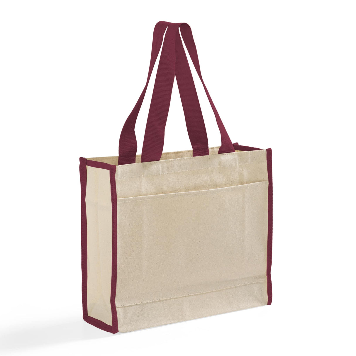Maroon Trim Heavy Canvas Tote