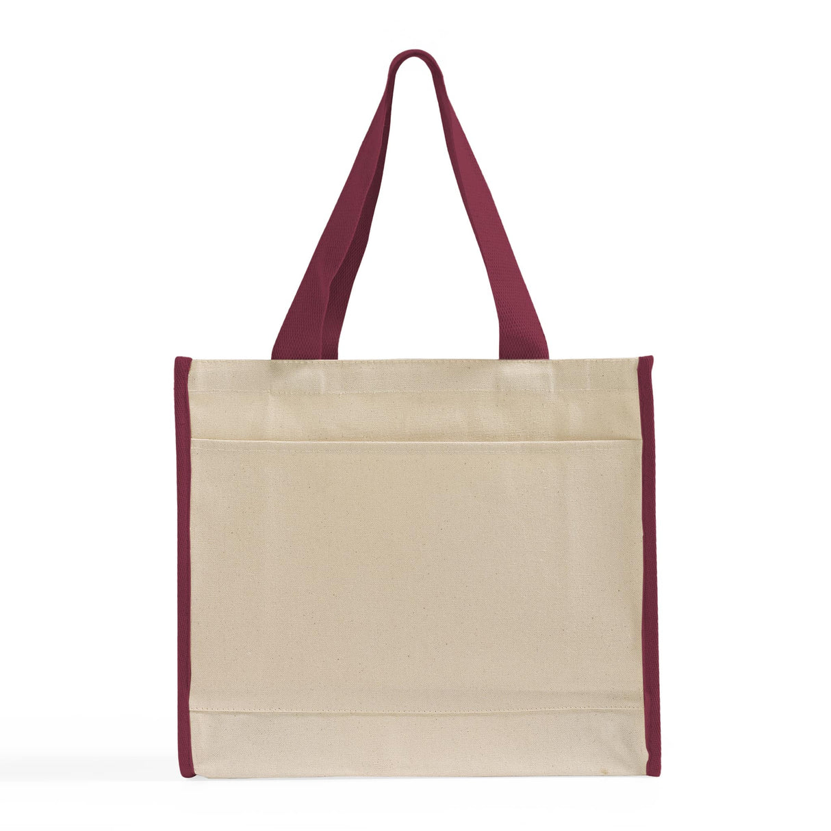Maroon Trim Heavy Canvas Totebag