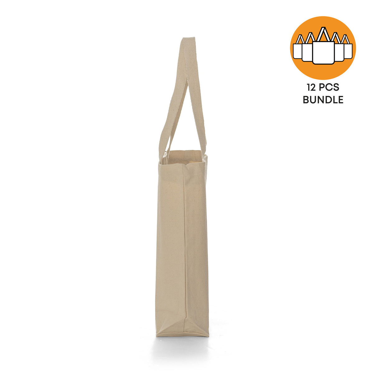 12 ct Med/Large Canvas Bulk Tote Bag with Long Handles - By Dozen