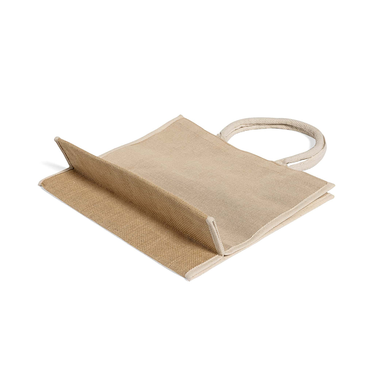 natural jute tote bag with full gusset