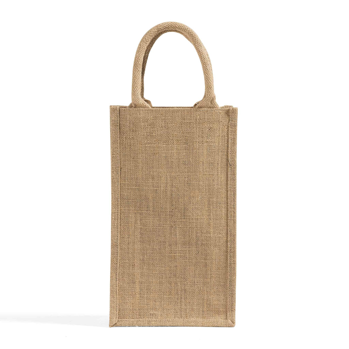 natural jute two bottle wine bag