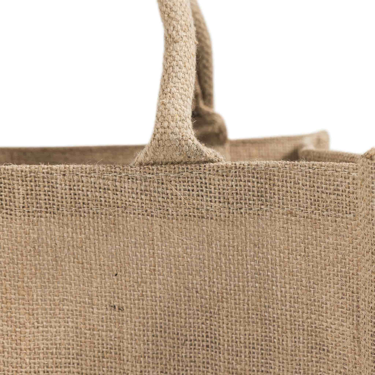 natural jute wine bag handle detail