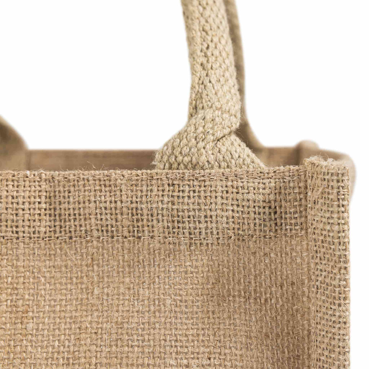 natural jute wine bag handle detail