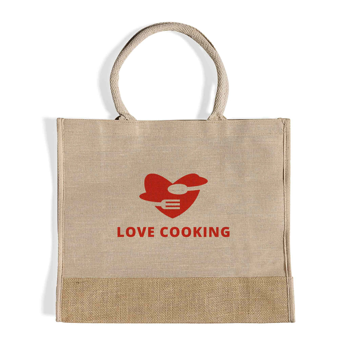Large Reusable Jute Blend Tote Bags Customized - Personalized Large Reusable Jute Tote Bags With Your Logo - TJ913