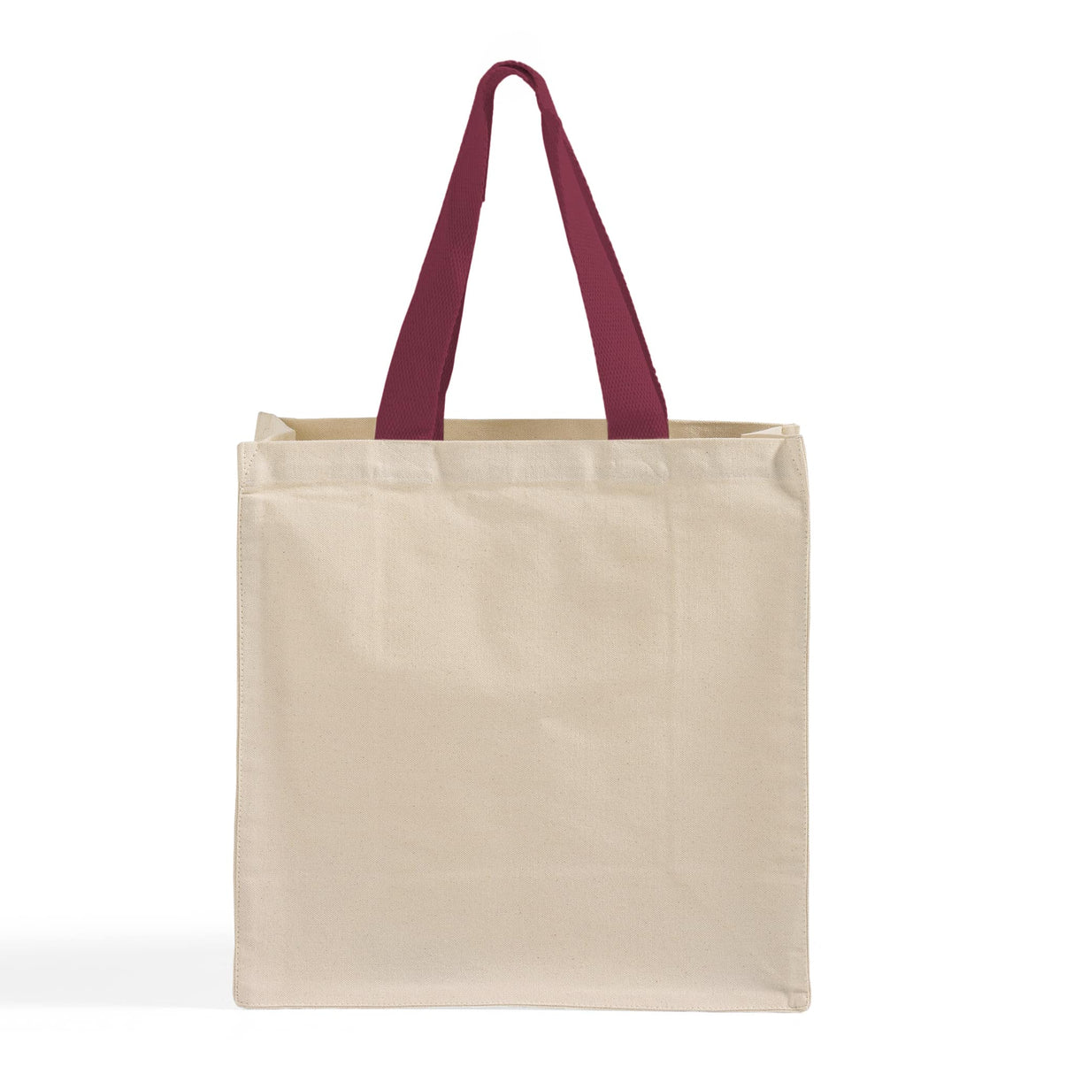 Natural Maroon Ultimate Canvas Grocery Tote