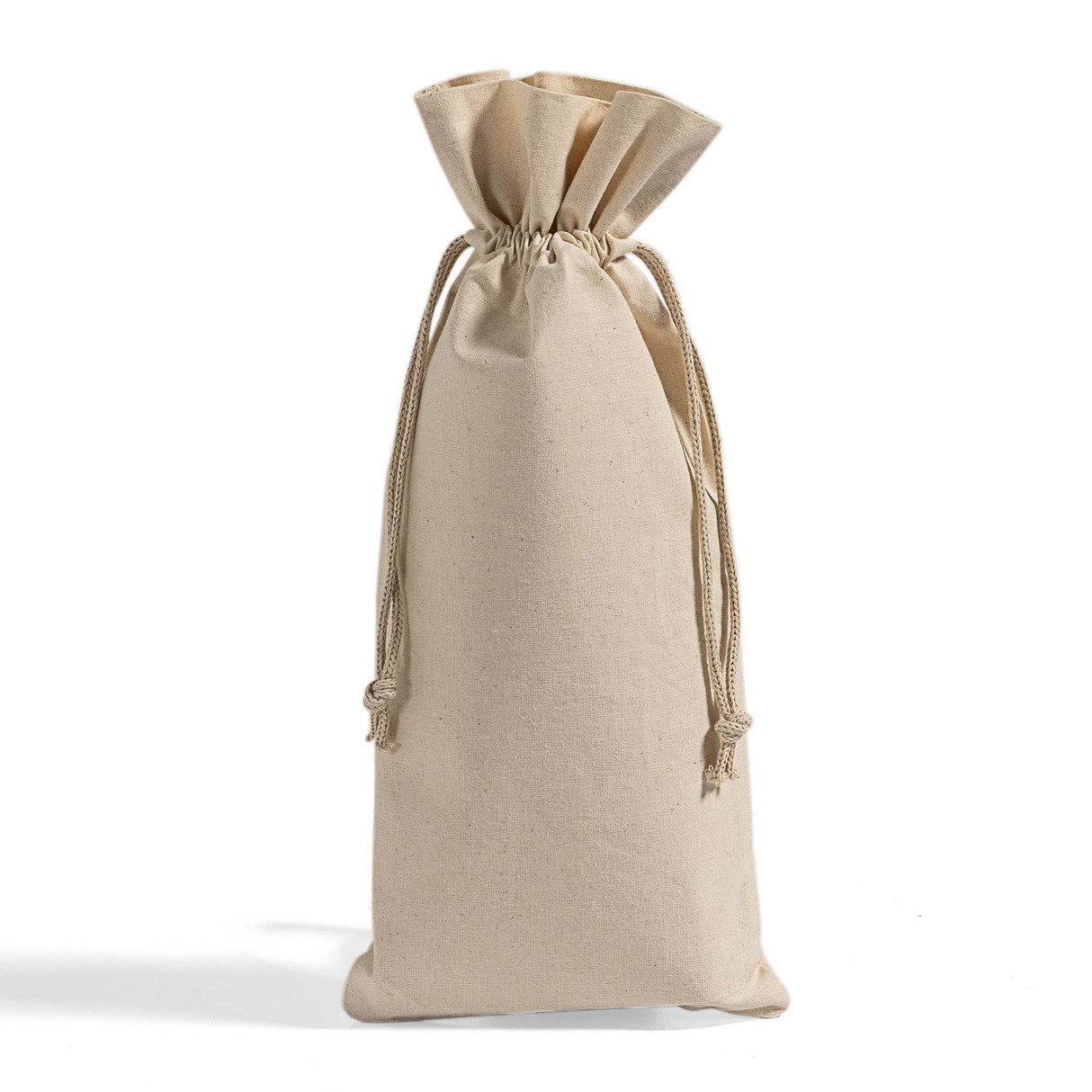 natural wine bag with drawstring closure