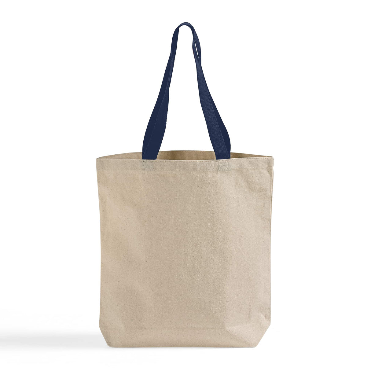 Navy Handle Cotton Canvas Tote
