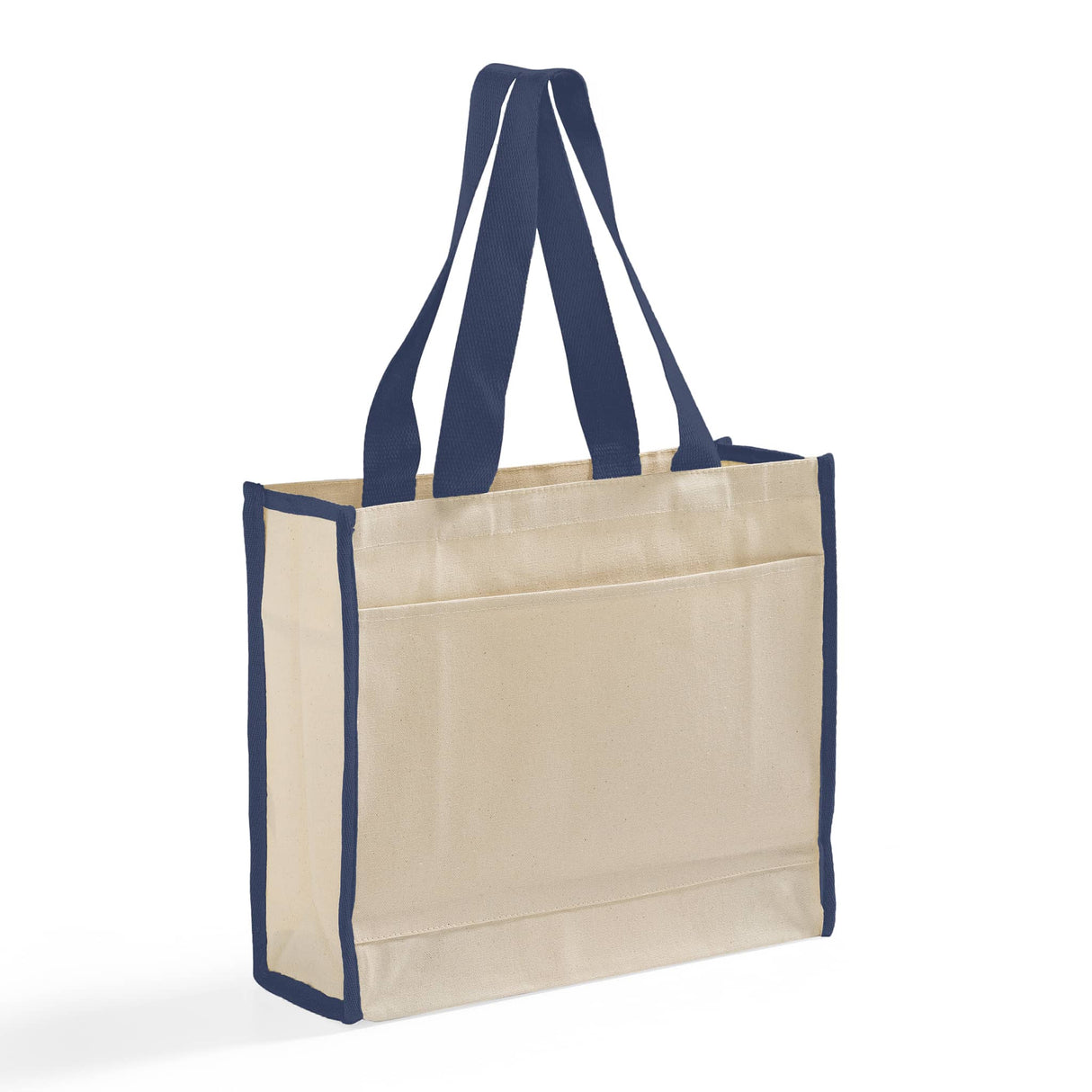 Navy Trim Heavy Canvas Tote Bag