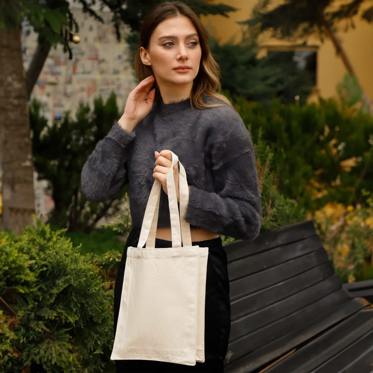 Organic Book Bag / 10 in Small Tote Bag with Full Gusset - TF115