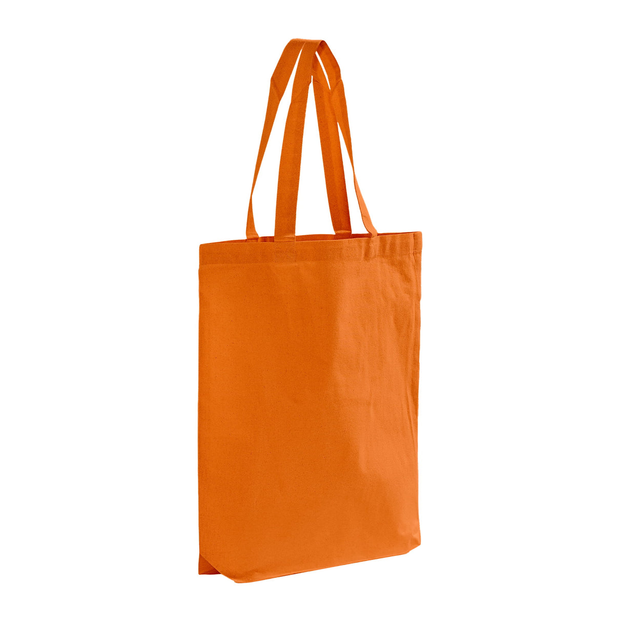 Orange cotton tote with bottom gusset