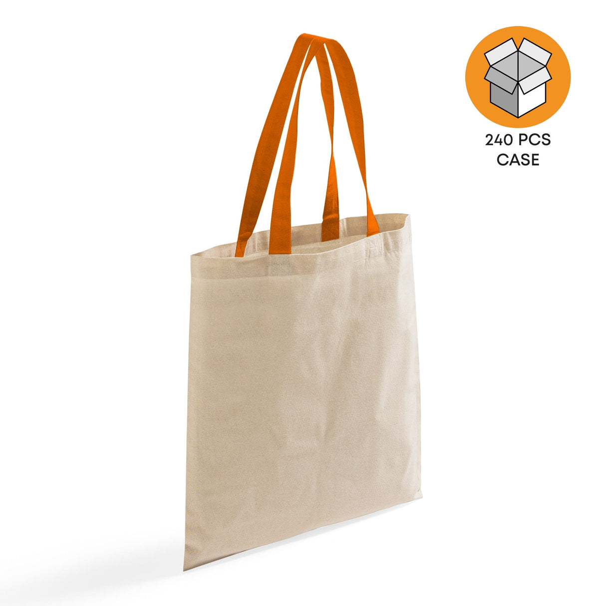 240 ct Wholesale Tote Bags With Color Handles 100% Cotton - By Case