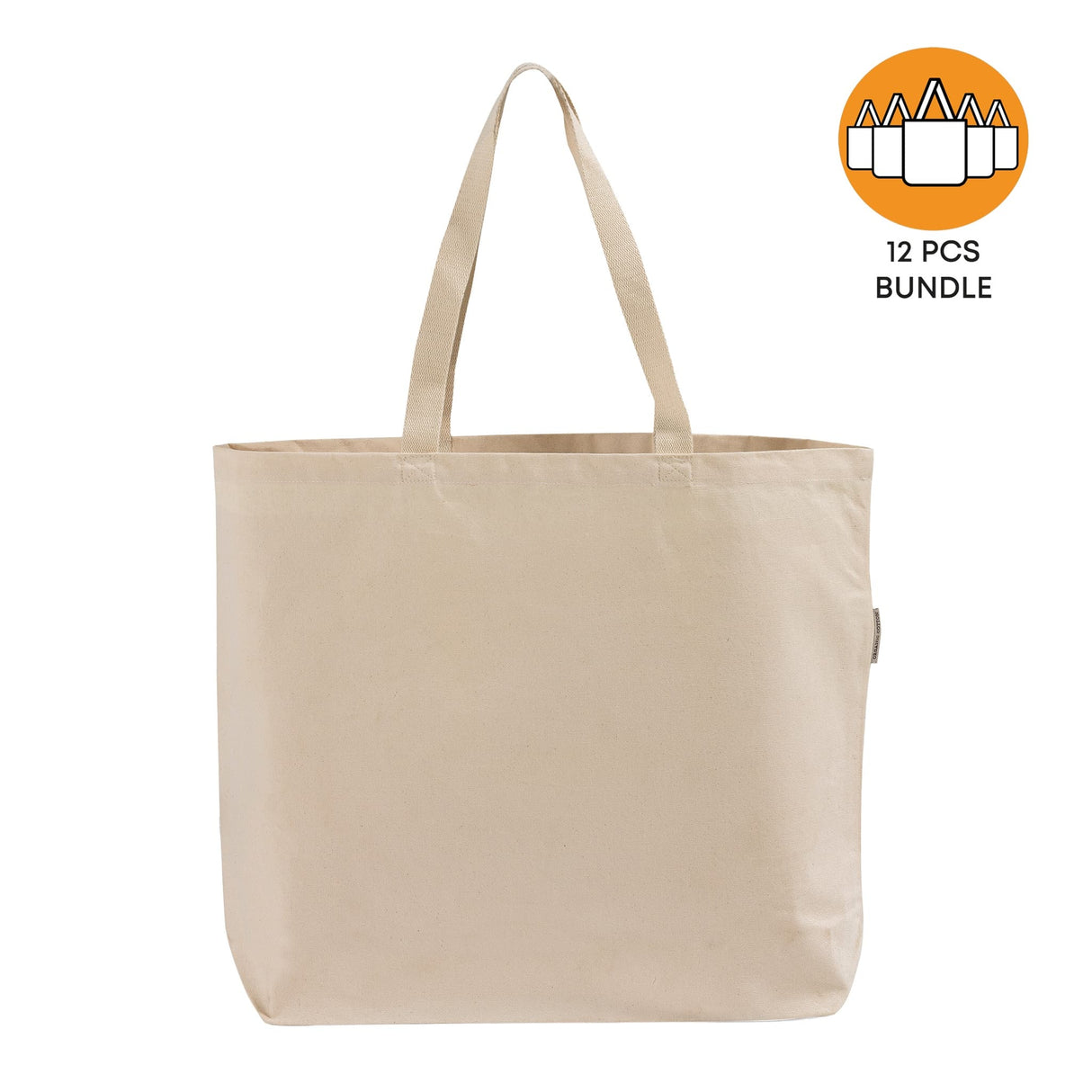 Large Organic Canvas Shopping Tote Bag