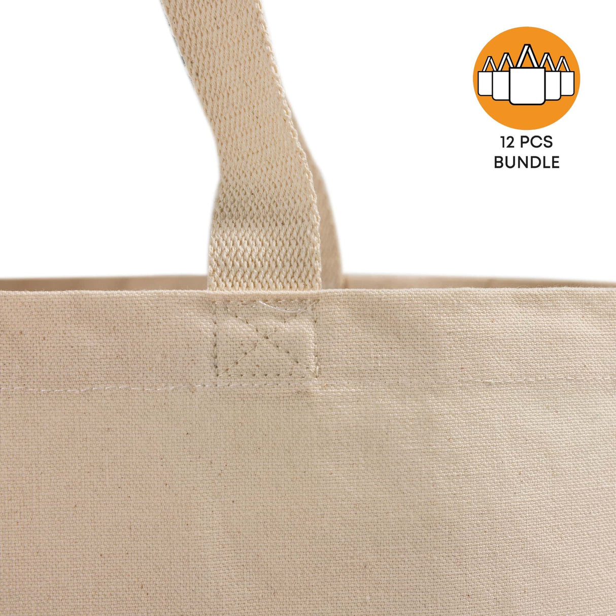 Large Organic Canvas Shopping Tote Bag