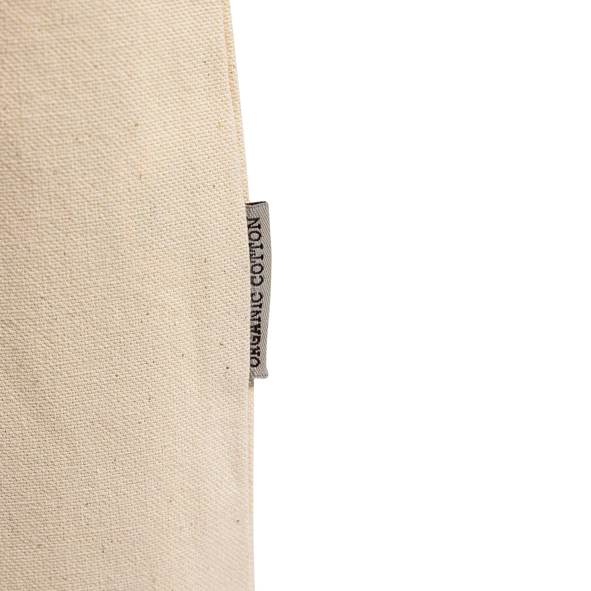 organic cotton canvas tote detail
