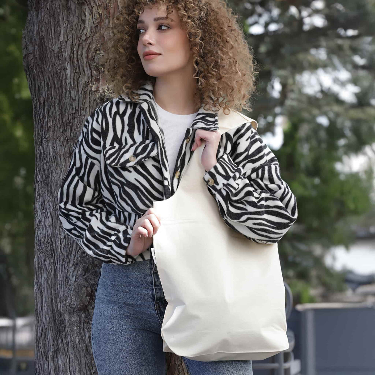 organic cotton stow n go tote model