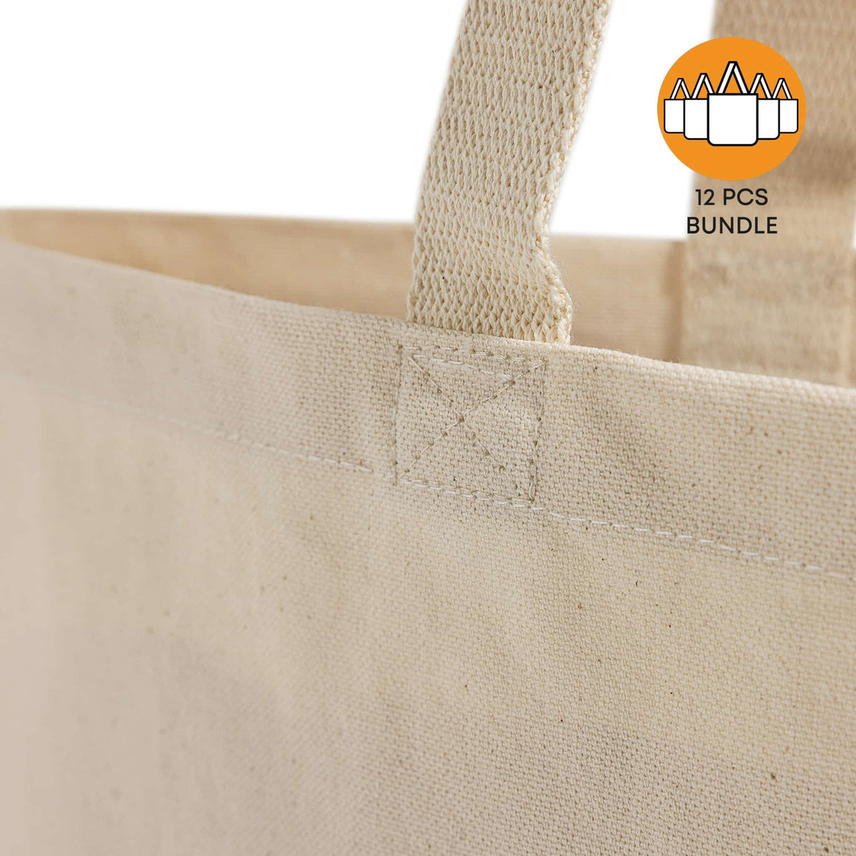 Large Organic Canvas Shopper Tote Bundle