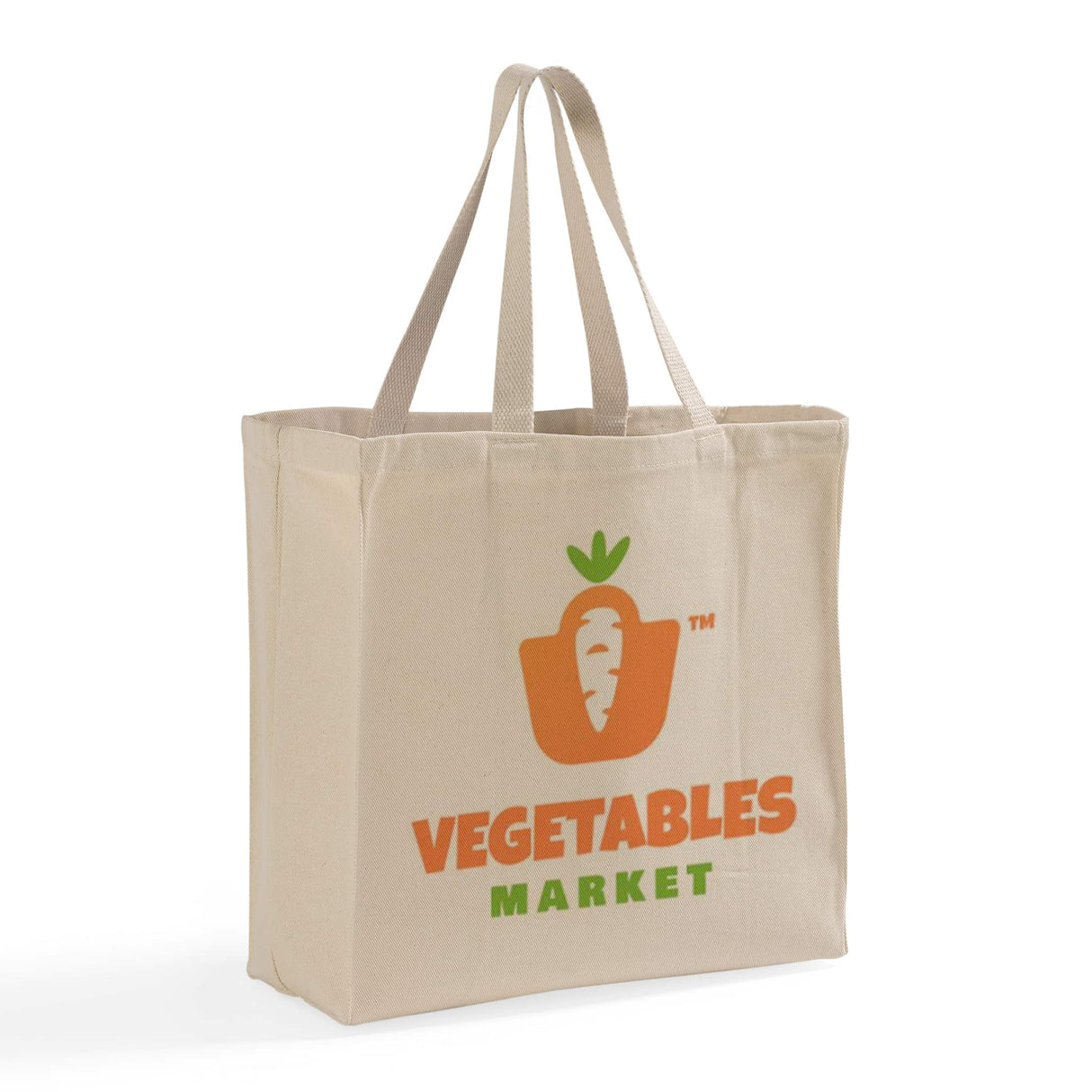 Over-the-Shoulder Cotton Twill Grocery Tote Bags Customized - Personalized Tote Bags With Your Logo - TF280