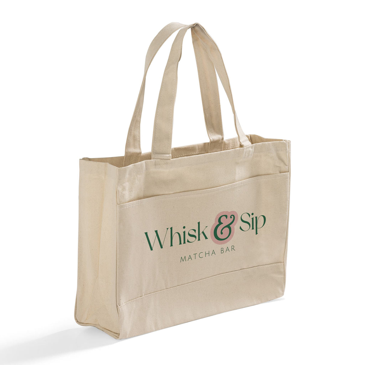 Customized Cotton Canvas Tote Bag with Inside Zipper Pocket - Personalized Tote Bags With Your Logo - TF214