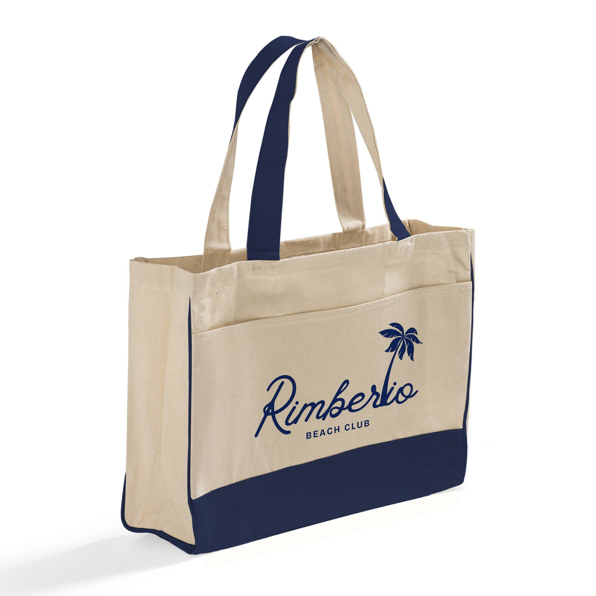 Customized Cotton Canvas Tote Bag with Inside Zipper Pocket - Personalized Tote Bags With Your Logo - TF214