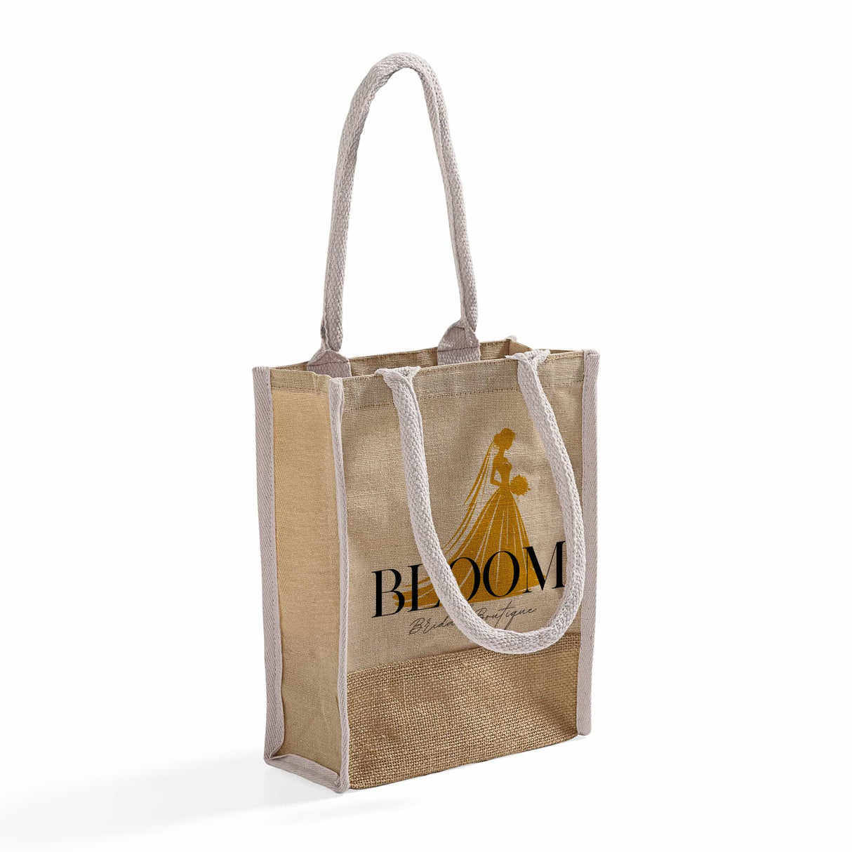 Small Jute Blend Tote Bags Customized - Personalized Small Jute Tote Bags With Your Logo - TJ911