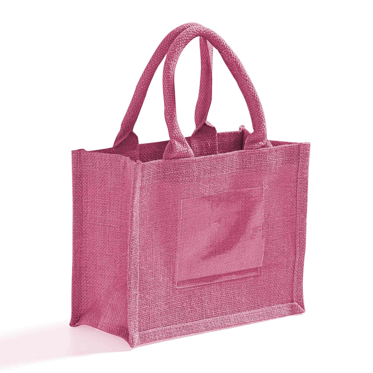 pink promotional jute tote bag