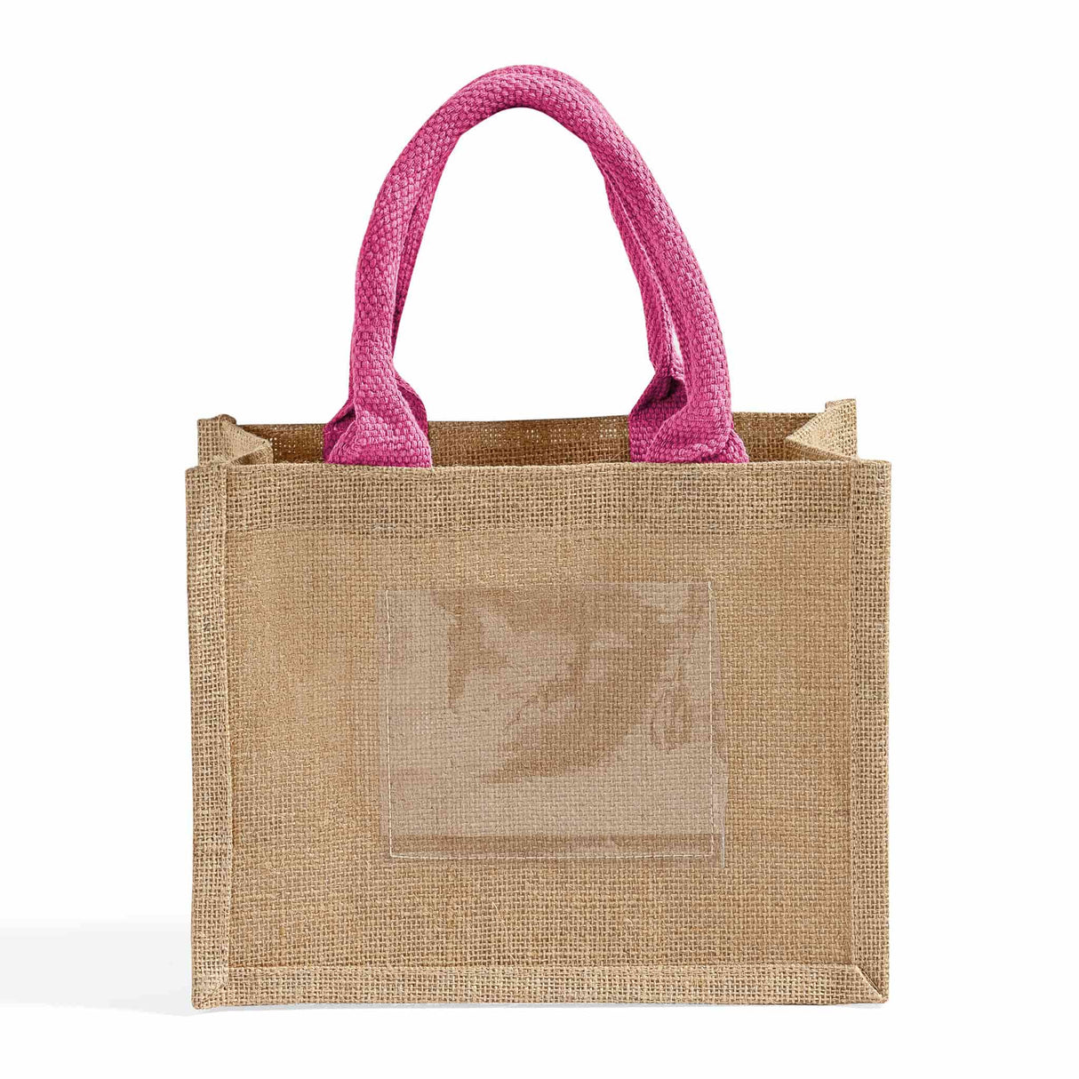 pink rustic wedding favor burlap bag