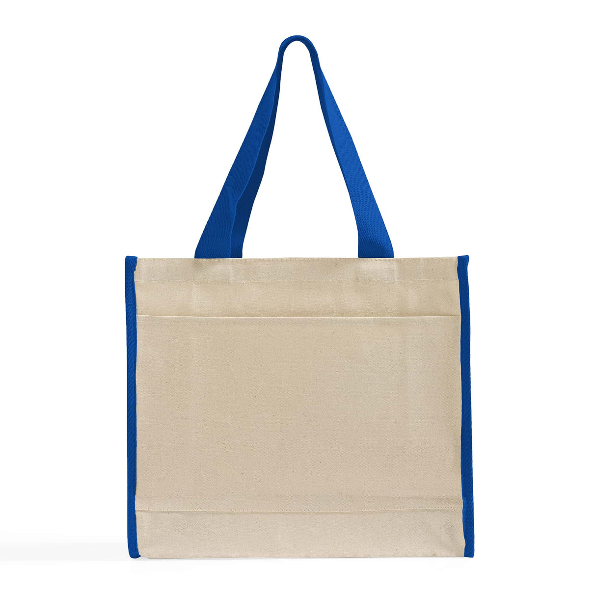Pocket Canvas Tote with Royal Trim