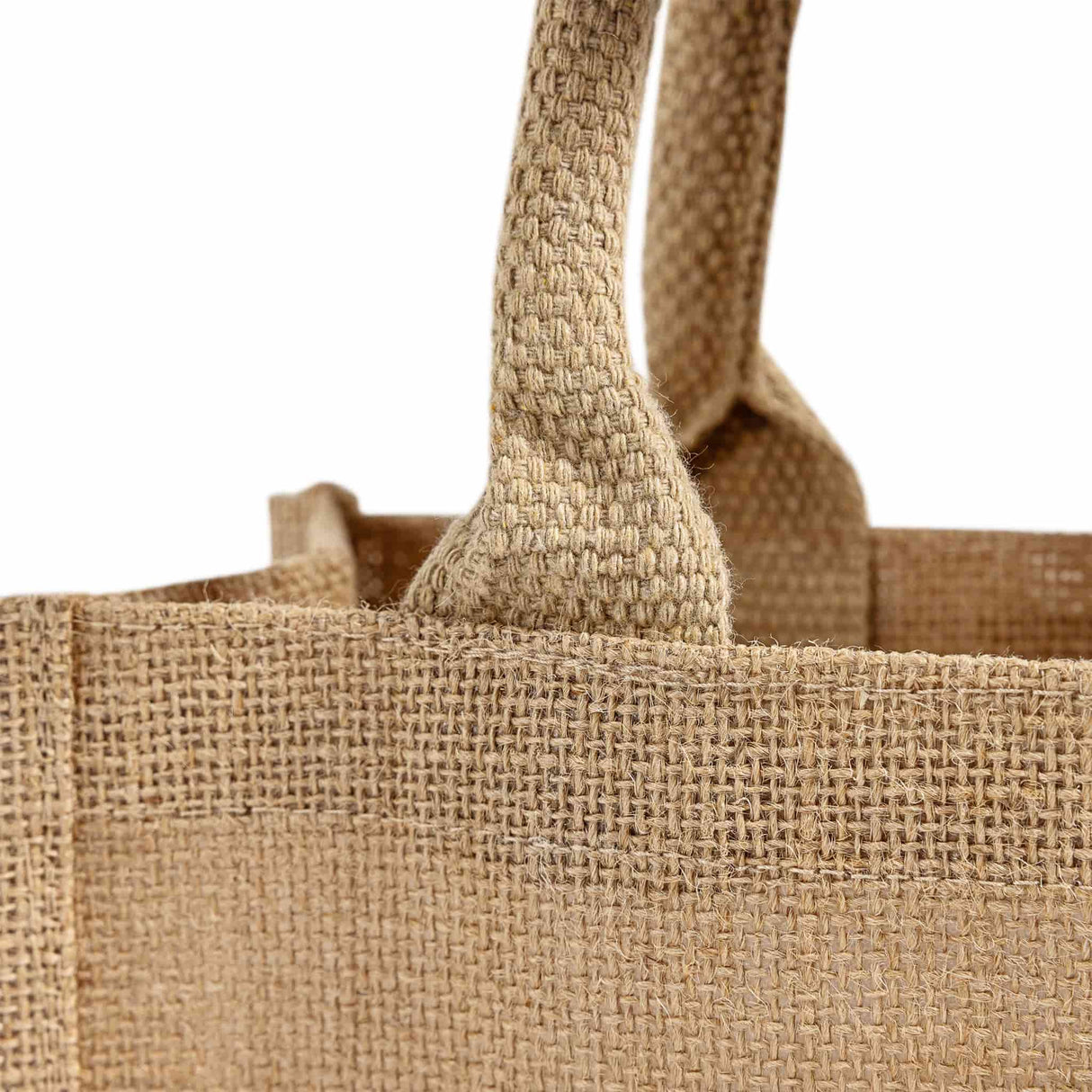 promotional jute bag handle detail