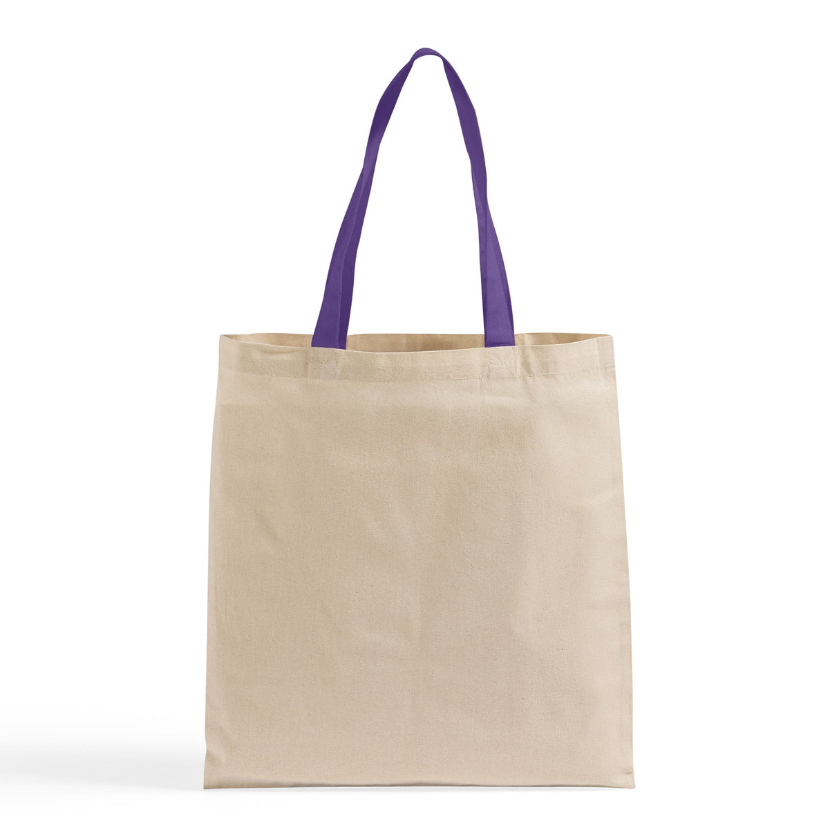 Purple handle cotton tote bag