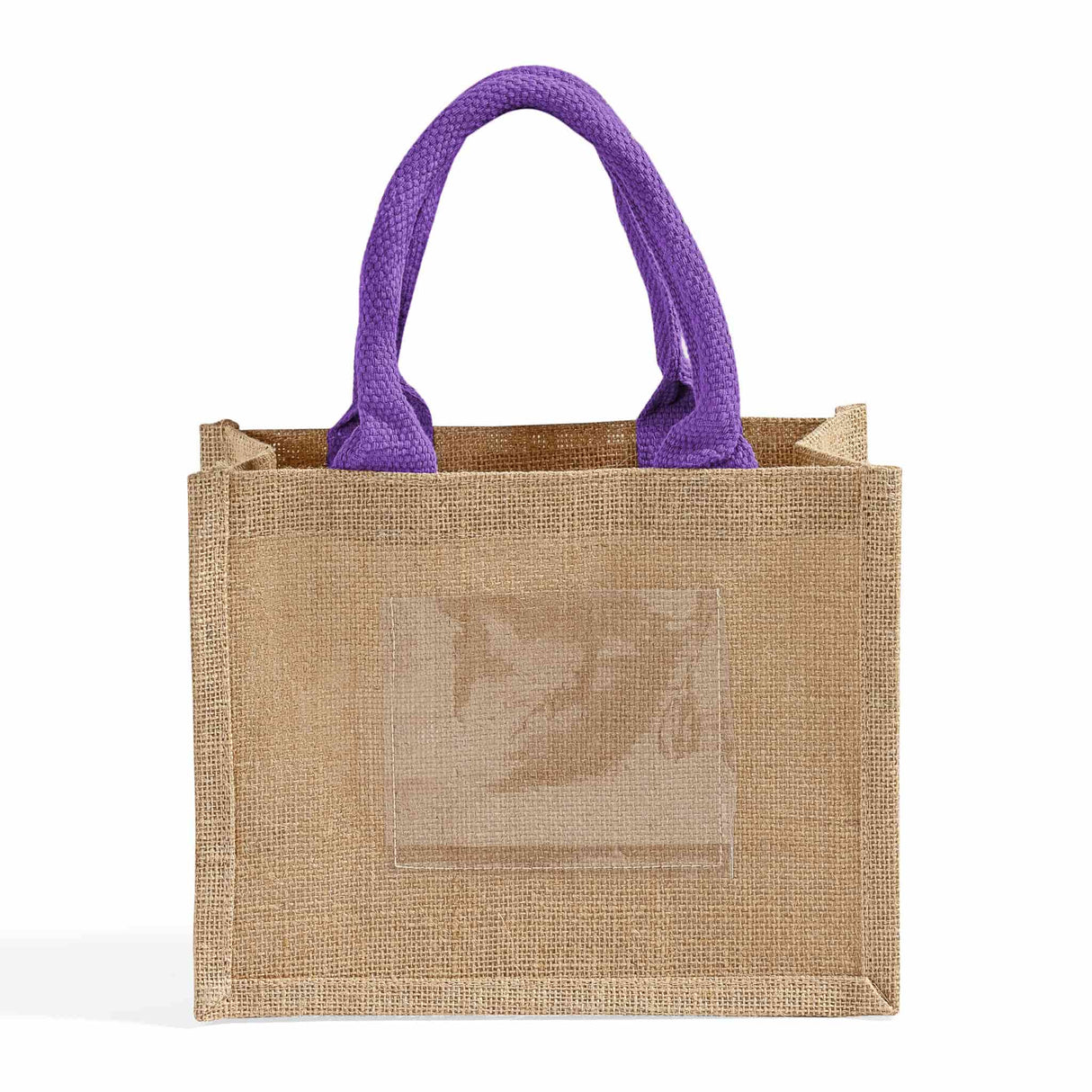 purple rustic wedding favor burlap bag