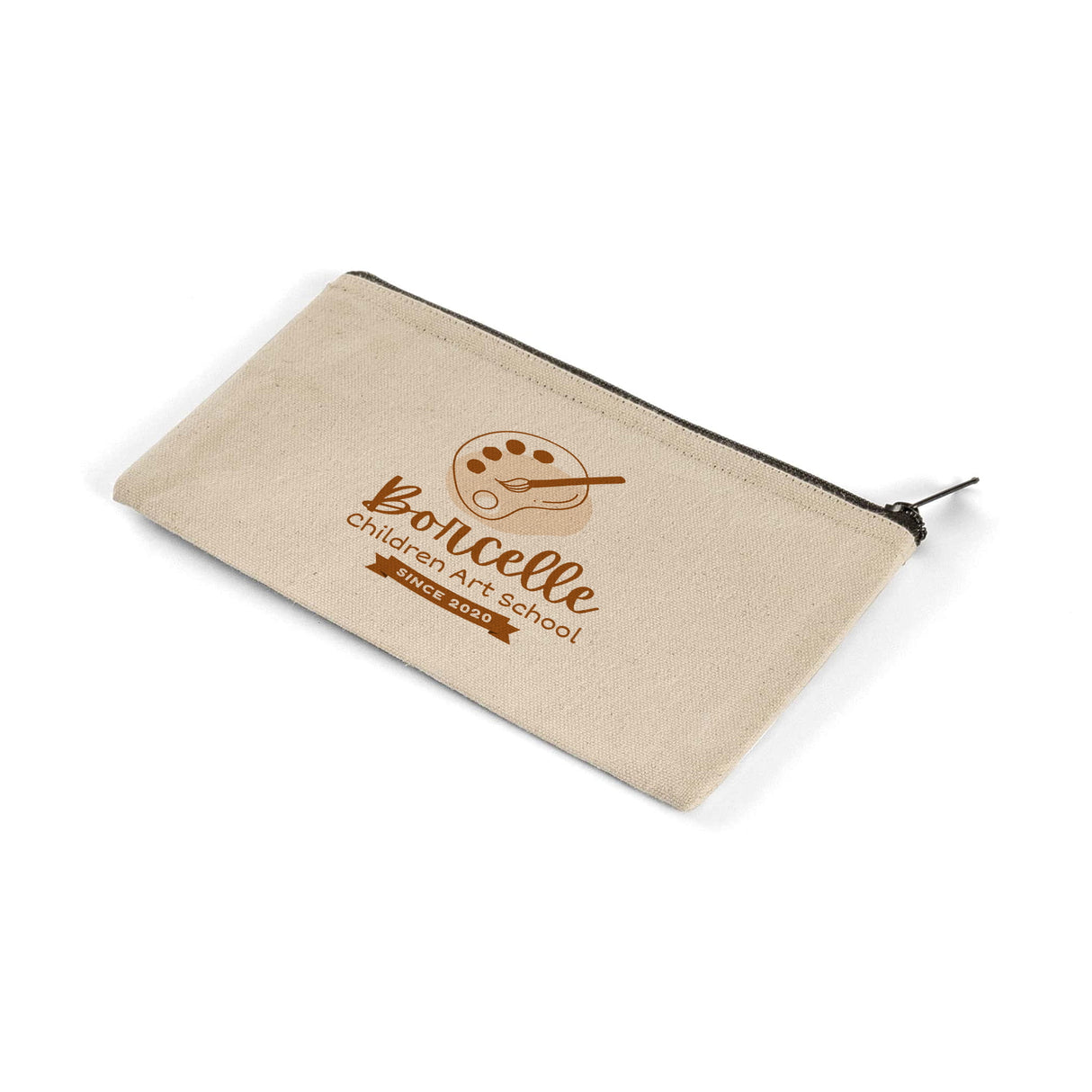 Rectangular Jute / Canvas Pouch with Zipper Closure w/ Your Logo