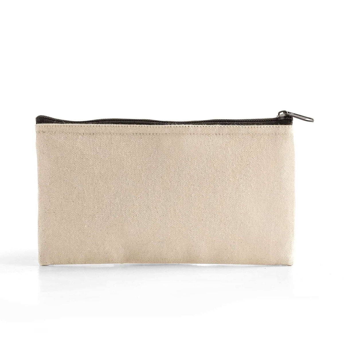 rectangular jute pouch with zipper closure