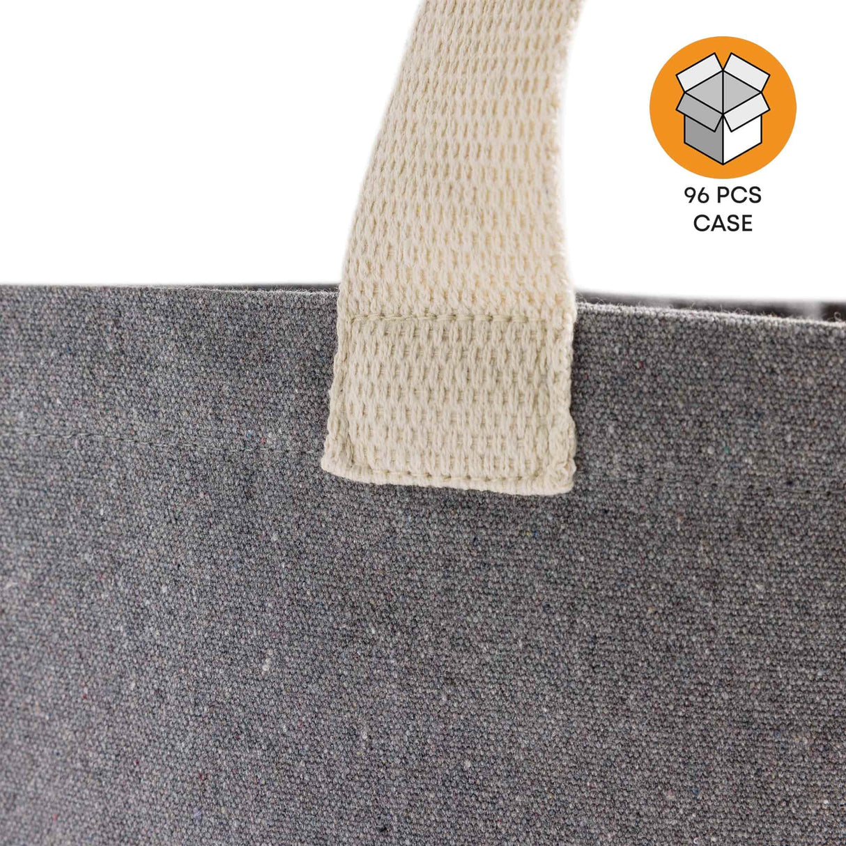 96 ct Recycled Canvas Flat Tote Bag / Basic Book Bag - By Case